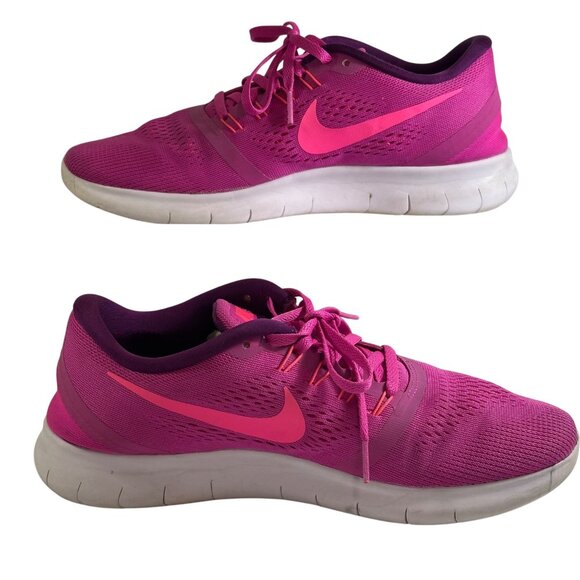 Nike Free RN Women's Size 9.5 Running Shoes Fire Pink 831509-601 Athleisure - Picture 2 of 12